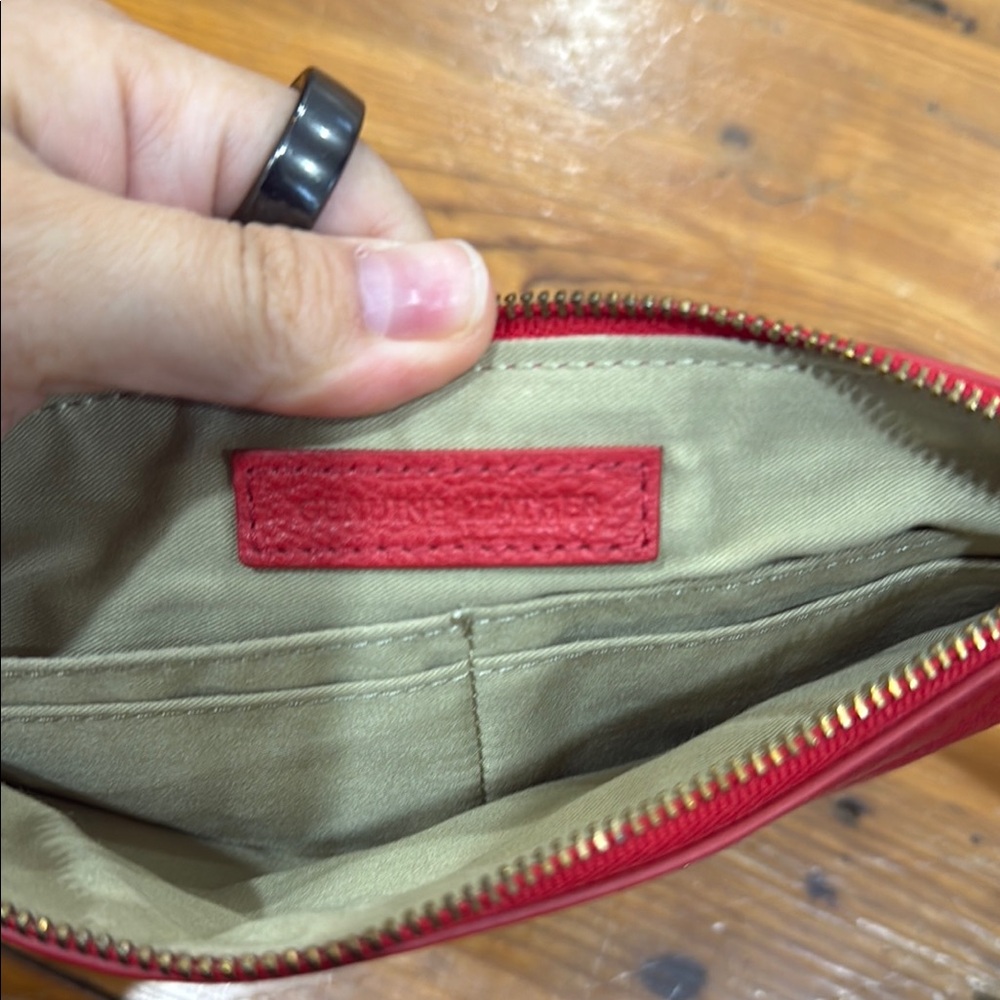 Cynthia Rowley Red Genuine Leather Wristlet Purse Wallet - Picture 9 of 11
